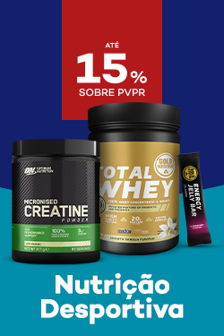 Nutri&ccedil;&atilde;o desportiva com destaque promocional de at&eacute; 15% sobre pre&ccedil;o de Venda ao P&uacute;blico Recomendado